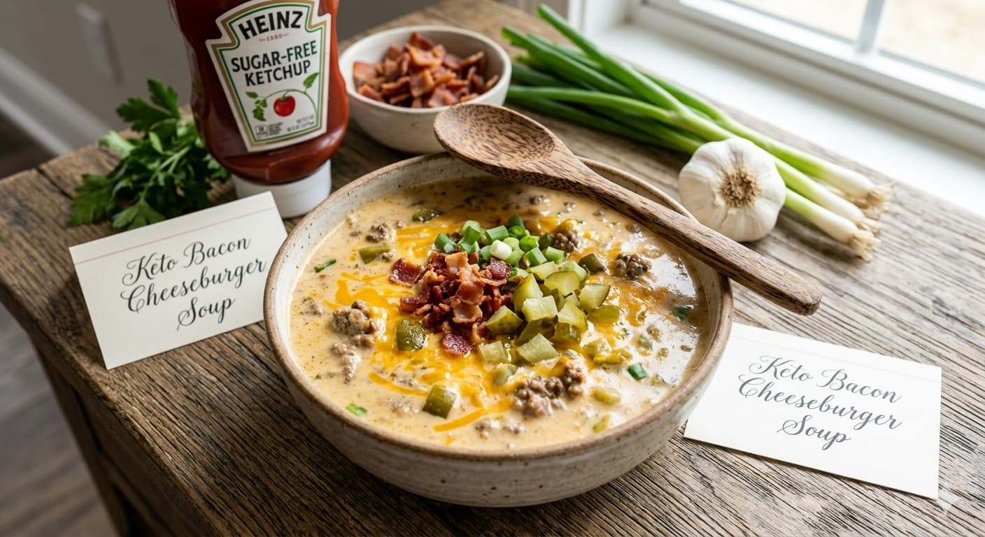 Keto Bacon Cheeseburger Soup
