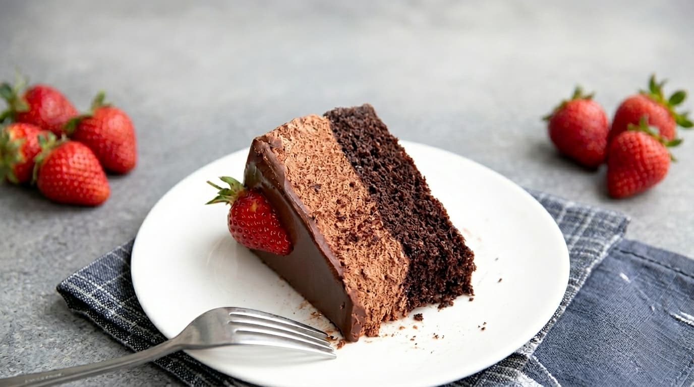 Ultimate 3-Layer Keto Chocolate Mousse Cake